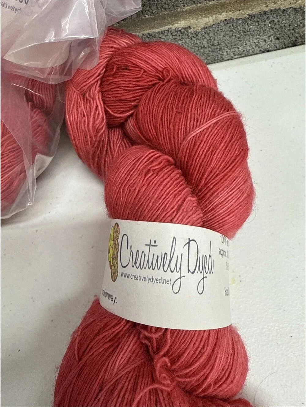 Creatively Dyed 100% Superwash Merino Yarn 2 Skein Lot Color Pink